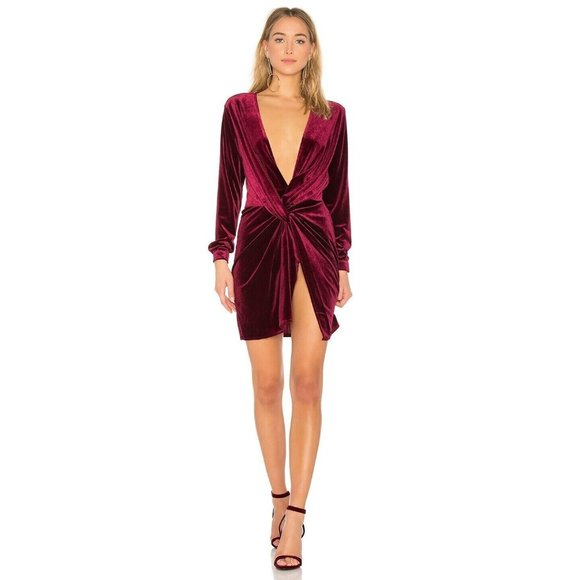 Lioness Dresses & Skirts - Lioness Fame and Lust Deep V Velvet Cocktail Party Dress Size M BNWT